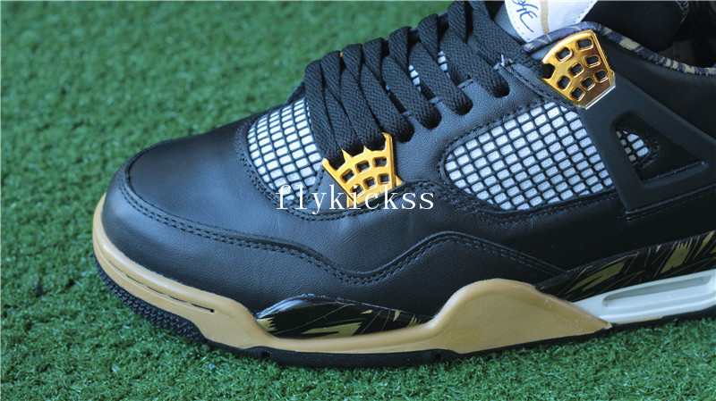 Authentic Air Jordan 4 Black Gold